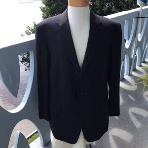 Ermenegildo Zegna Dark Charcoal Pin Stripe Wool Blazer Bemberg Germany 56R